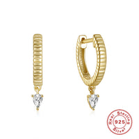 S925 Sterling Silver Fashion Minimalistic Water Drops Rhinestone Earrings