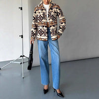 New Women's Plush Printed Jacket Coat