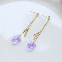 Transparent Crystal Love Long Fringe Earrings