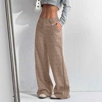Women's Printed Plaid Pants With Pockets