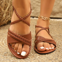 Women's Summer Elastic Band Slip-on Comfortable Lightweight Roman Flat Sandals