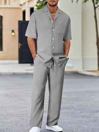Fashionable Casual Loose Lapel Short-Sleeve Suit