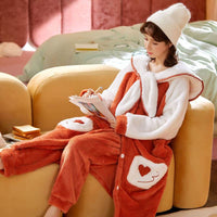 Sweet Fall Pajamas Flannel Nightgown Women