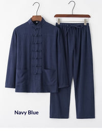 Cotton And Linen Tang Suit Vintage Loose Set