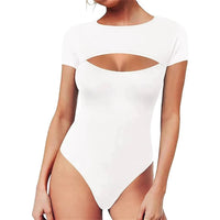 Sexy Crew-Neck Front-Cutout Slim-Fit Long-Sleeve Jumpsuit For Women