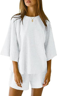 Women's Elastic-Waist Shorts Fashionable Casual Set