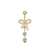 Personalized Zircon Butterfly Round Belly Button Ring