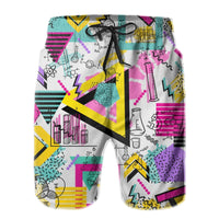 Geometric 3D Digital Printing Shorts