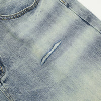 Men's Worn Washed Trousers Make Old Ripped Jeans