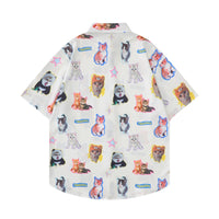 Kitten Full Printed Short-sleeved Shirt For Men