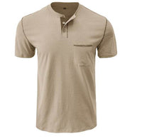 Summer Men's Color Matching Pocket T-shirt Top