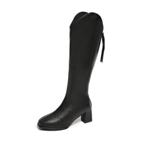 Womens New Square-toe High-heeled Over-the-knee Boots
