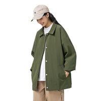 Couple Plus Size Polo Collar Jacket Loose And Simple