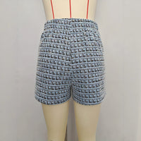 Fashionable Plaid Knitted Shorts For Women
