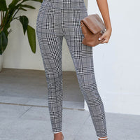 Women's Fashion All-match Skinny Slimming Stretch Quick-drying Checked Harem Pants