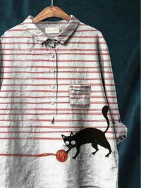 Long-sleeve 5-button Shirt With 3D Digital Animal Print