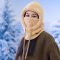 Windproof Warm Winter Sleeve Cap Female Riding Fleece-lined Bandana