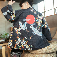 Men's Oversized Loose-fitting Pattern Print Robe Kimono