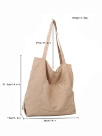 Corduroy Cloth Versatile Large Capacity Shoulder Bag Literary Handbag