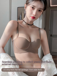 Half Cup Bra Small Breasts Lady's Push Up Big No Wire Accessory Breast Push Up Anti-sagging No Trace Bra
