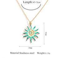 Stainless Steel Sun Pendant Necklace