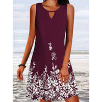 Womens Loose-Fit Printed Long-Sleeve Designer Floral Dress