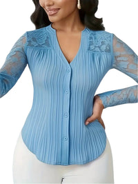 Hollow-out Long-sleeve V-neck Cardigan