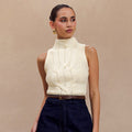 Texture Slim Fit Slimming Sleeveless Sweater Vest
