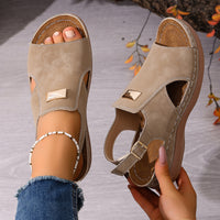 Women's Elastic Band Peep-Toe Fashionable Plus-Size Sandals