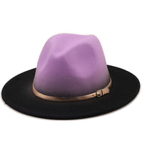 Autumn Winter Spray Painted Wool Jazz Hat