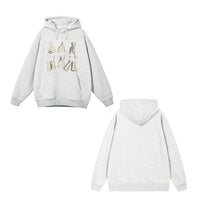 Men's And Women's Fashion Retro Black And Gray Three-person Shadow Hooded Sweater