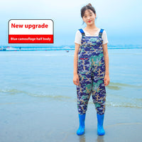 Women's Thick Waterproof One-piece Half Body Rain Pants