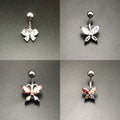Stainless Steel Colored Zircon Navel Ring Piercing Jewelry