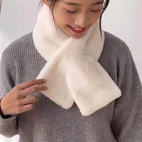 South Korea Chic Style Thickened Solid Color Furry Scarf