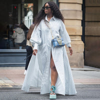 Digital Printing Fashion Casual Long Plus Size Shirt Dress