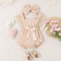 Girls' Crawling Suit Made Of Pure Cotton Ins Style Romper One Piece Sleeveless