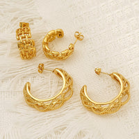 Niche High-grade Hollow C- Shaped Stud Earrings For Women