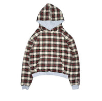 Double-sided Plaid Hooded Cotton Jacket Coat Sweatshirt
