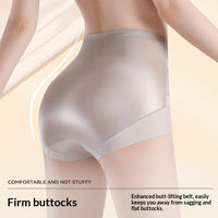 Womens Mid-to-High-Waist Seamless Light-Shaping Butt-Lifting Ultra-Thin Silk-Crotch Underwear