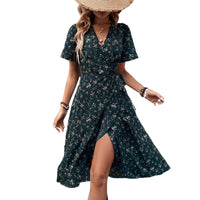 Women's Fashionable Printed Wrap Dress