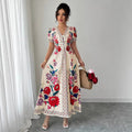 Positioned Print Dress Womens Summer Slimming Suit-Like