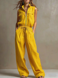 Womens AutumnSummer Casual Loose Sweatshirt And Straight Leg Pants Set