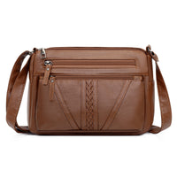 Soft Leather Textured Crossbody Bag