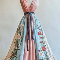 Elegant V-neck Sleeveless Cross-border Dress