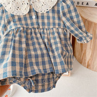 Girls' Cute Short Sleeve Suit Dress