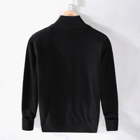 Men's Stand-Up Collar Slim-Fit Zipper Casual Solid-Color Top