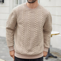 Men's Versatile Solid-color Crewneck Pullover Hoodie