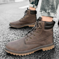 British Fashion High-top Boots Outdoor Hiking Trend Men's Shoes