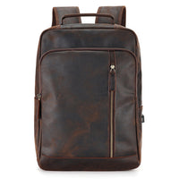 Backpack Men's Crazy Horse Leather Large Capacity
