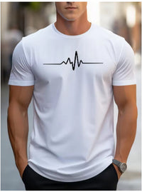 Creative Graphic-print Slim-fit Casual Sports Crew-neck Short-sleeve Top